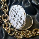 White And Gold Metallic Compact Mirrro