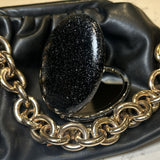 Black Glitter Compact Mirror