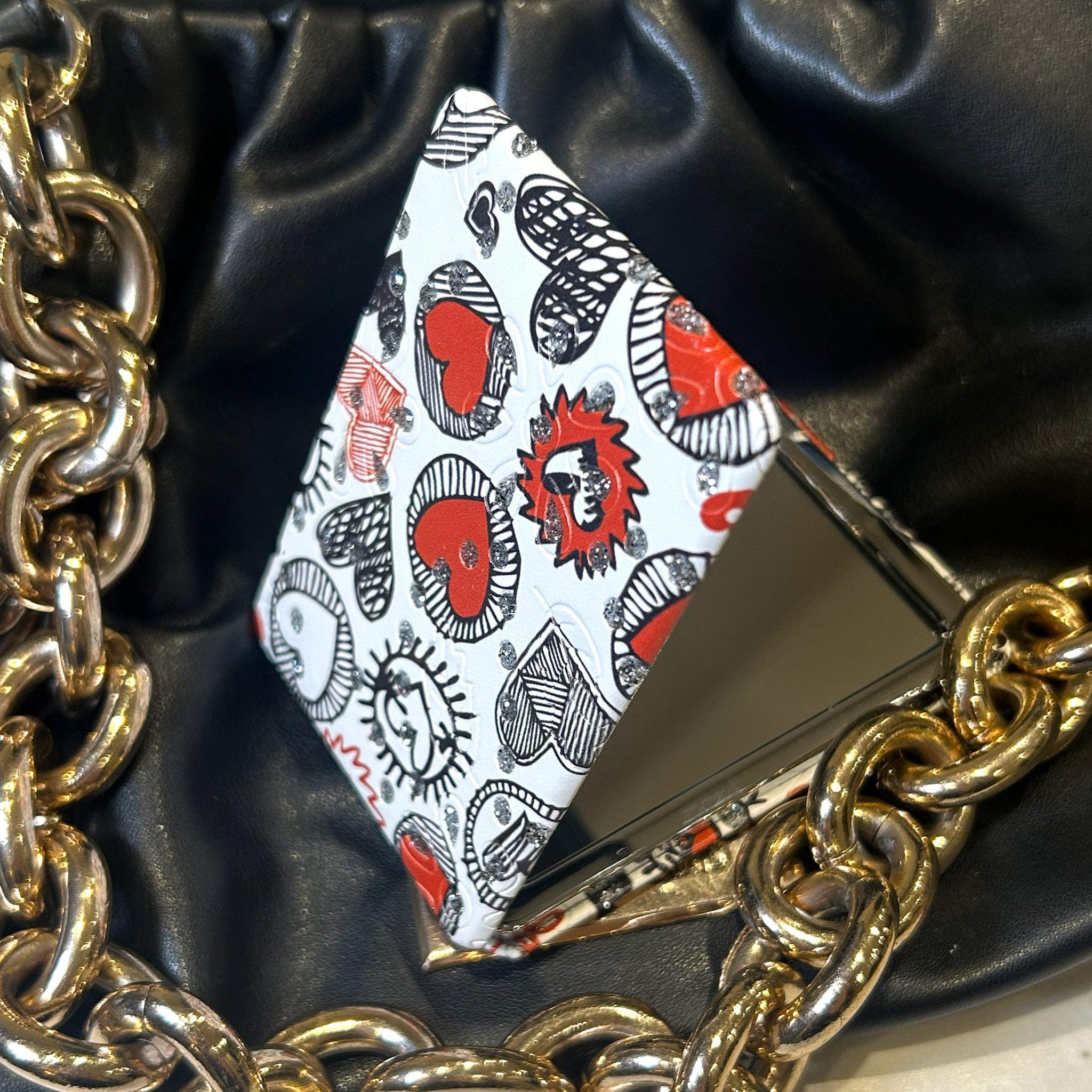 Hearts Graffiti Compact Mirror