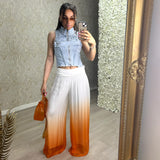 Silk Blend Ombre Trousers