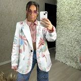 Parrot And Palm Tree Print Blazer