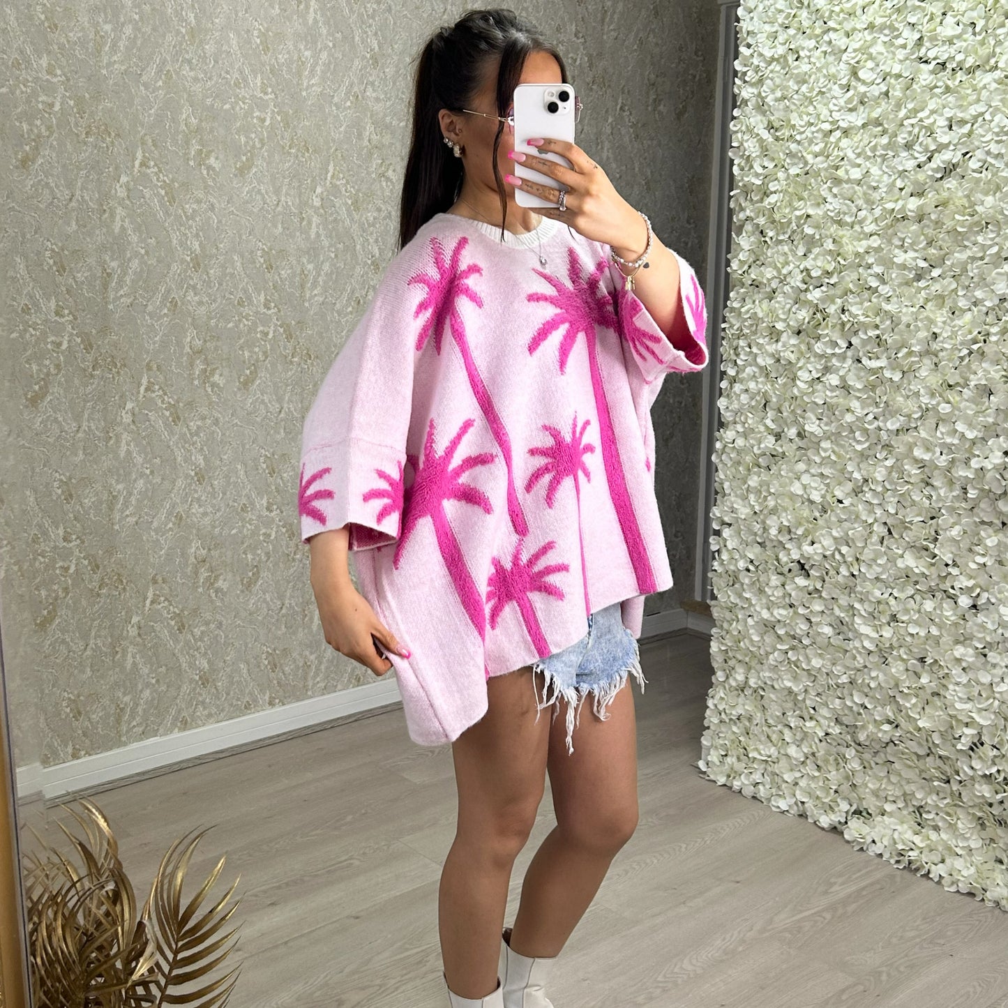 Luxe Palm Tree Knitted Jumper