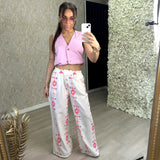 Straight Leg Trousers With Artisanal Embroidery