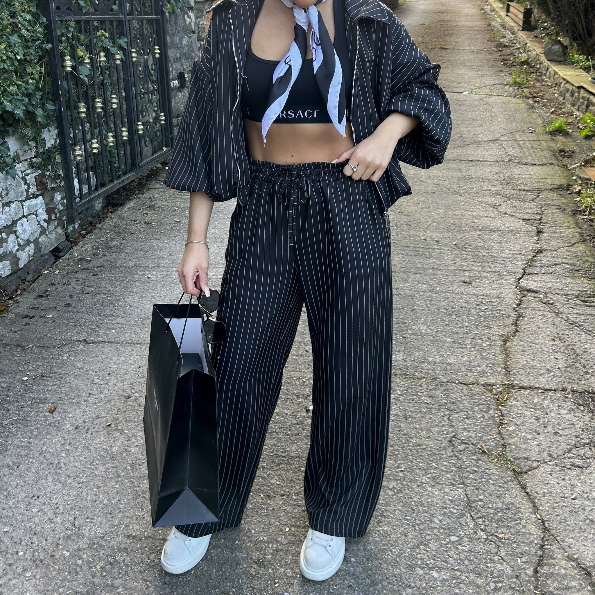 'Thea' - Pinstripe Trousers