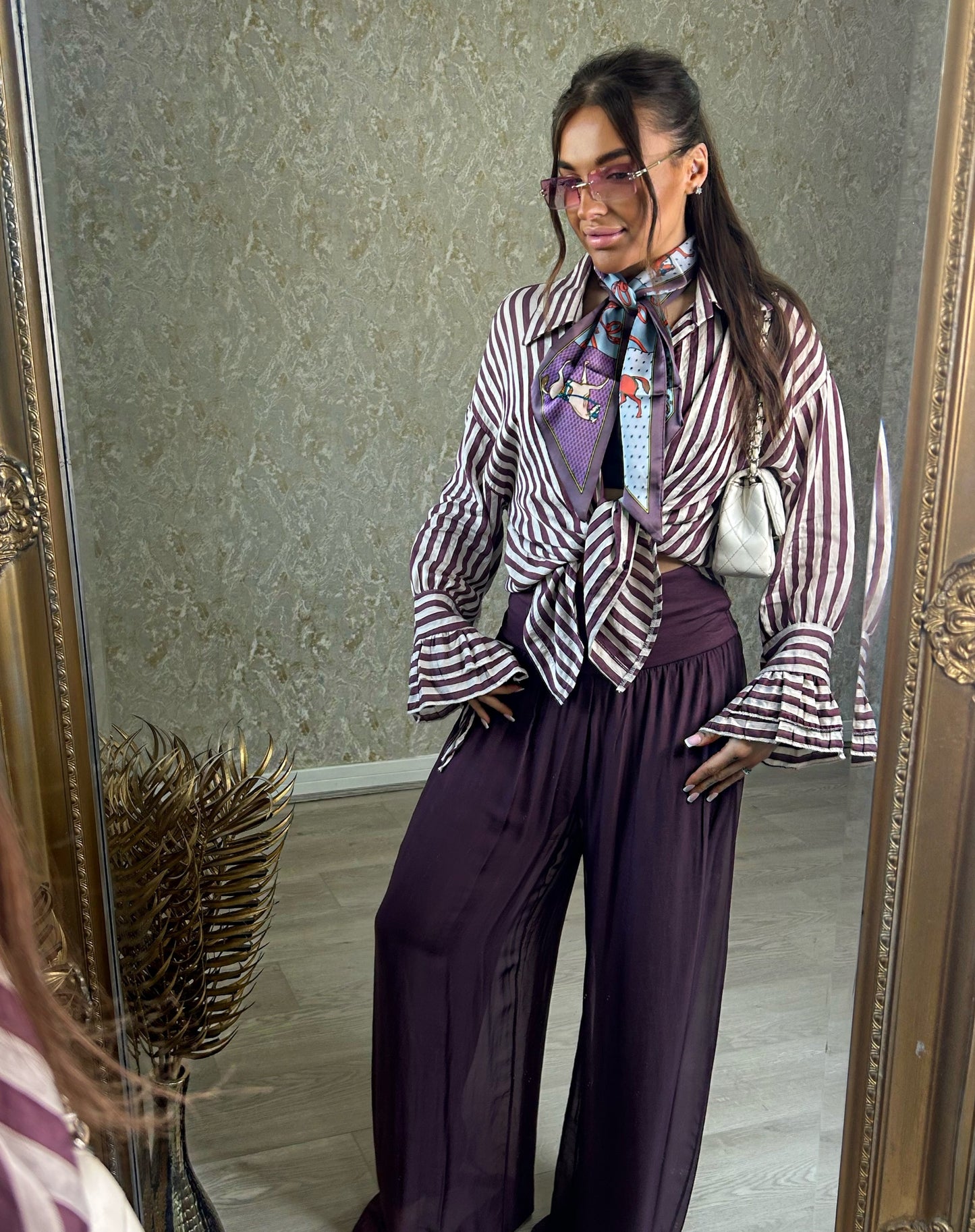 Plum Silk Trousers