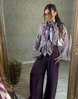 Plum Silk Trousers