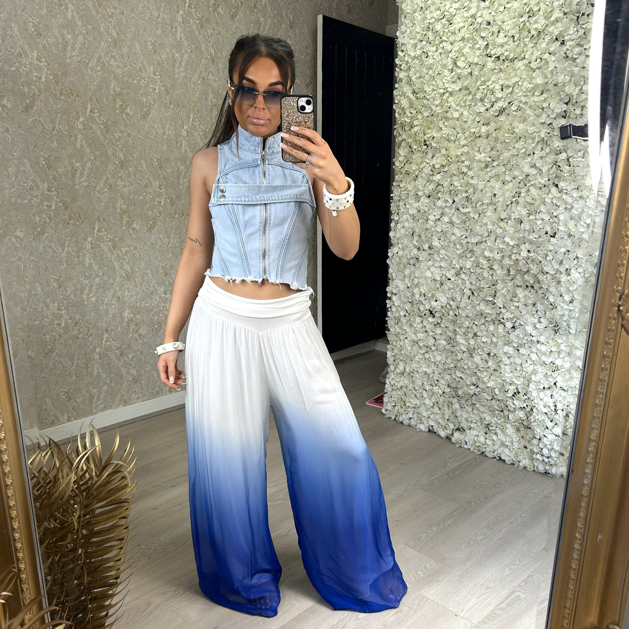Silk Blend Ombre Trousers