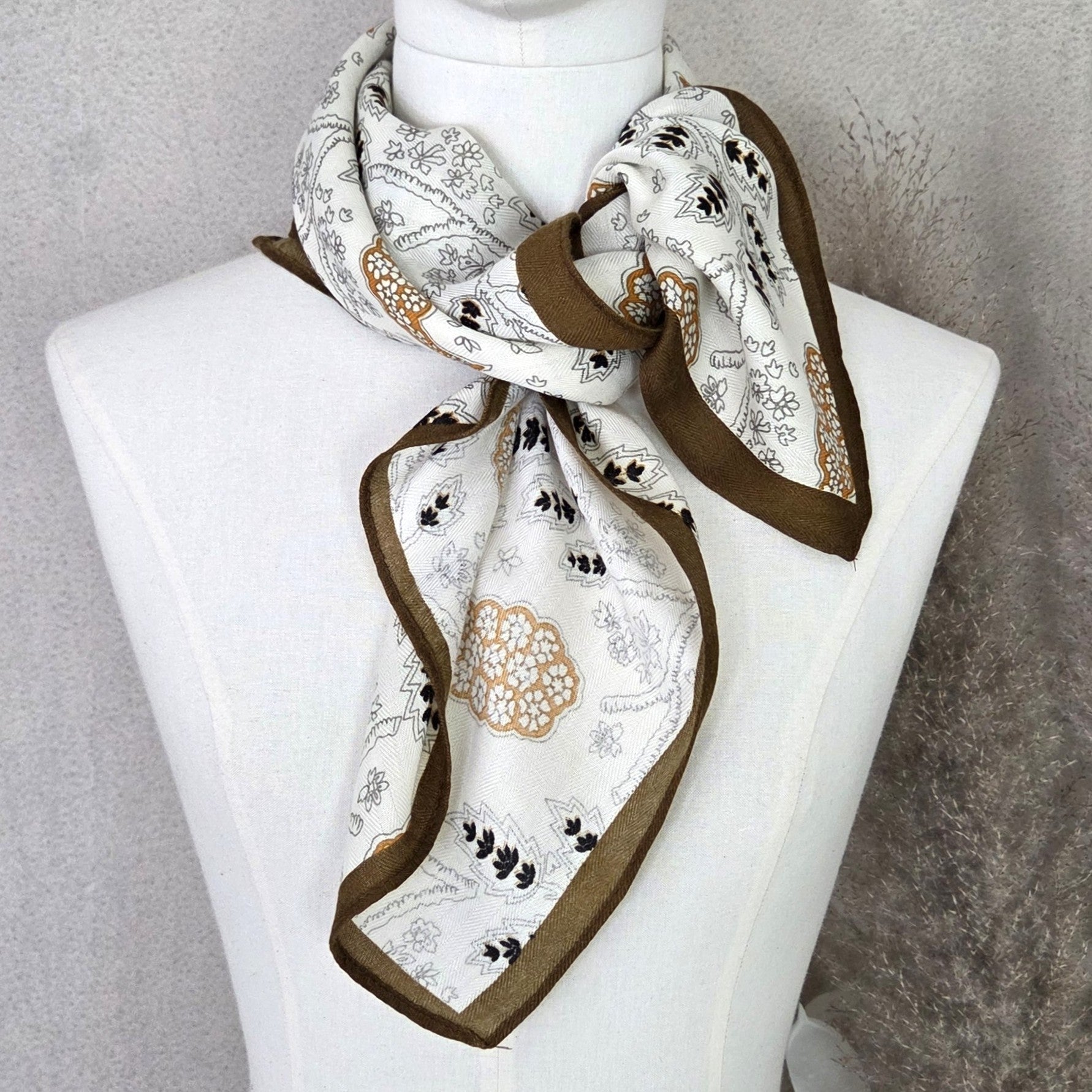 Paisley Print Silk Neck Scarf