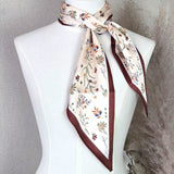 Flower Print Silk Neck Scarf