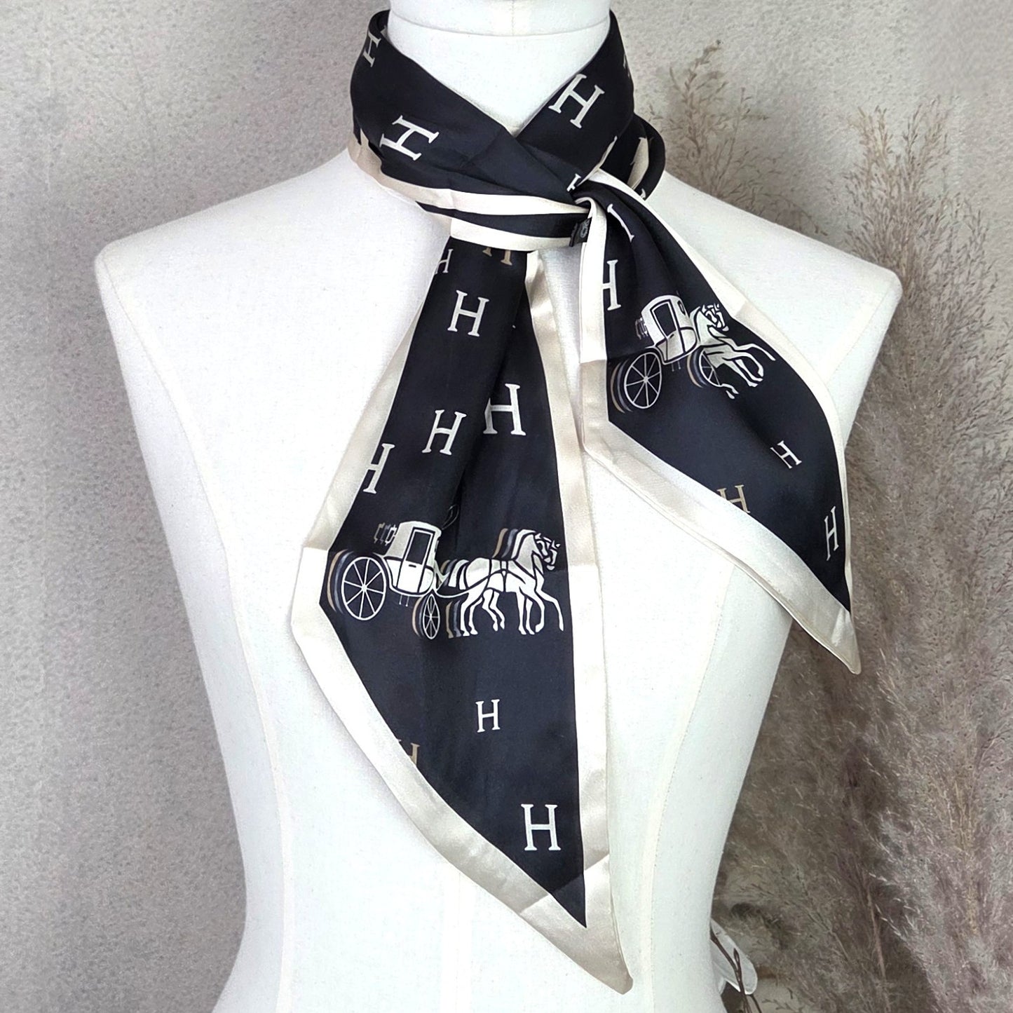 Equestrian 'Hermes' Inspired Silk Neck Scarf
