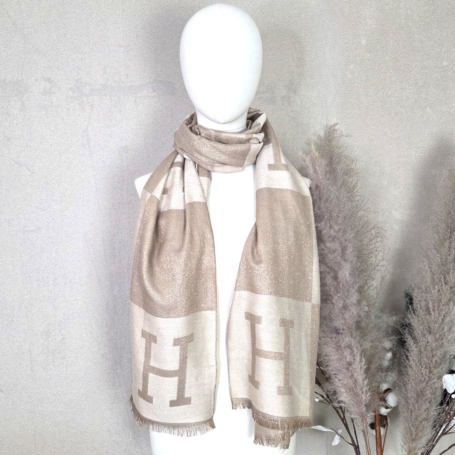 'Hermes' Inspired Metallic Scarf
