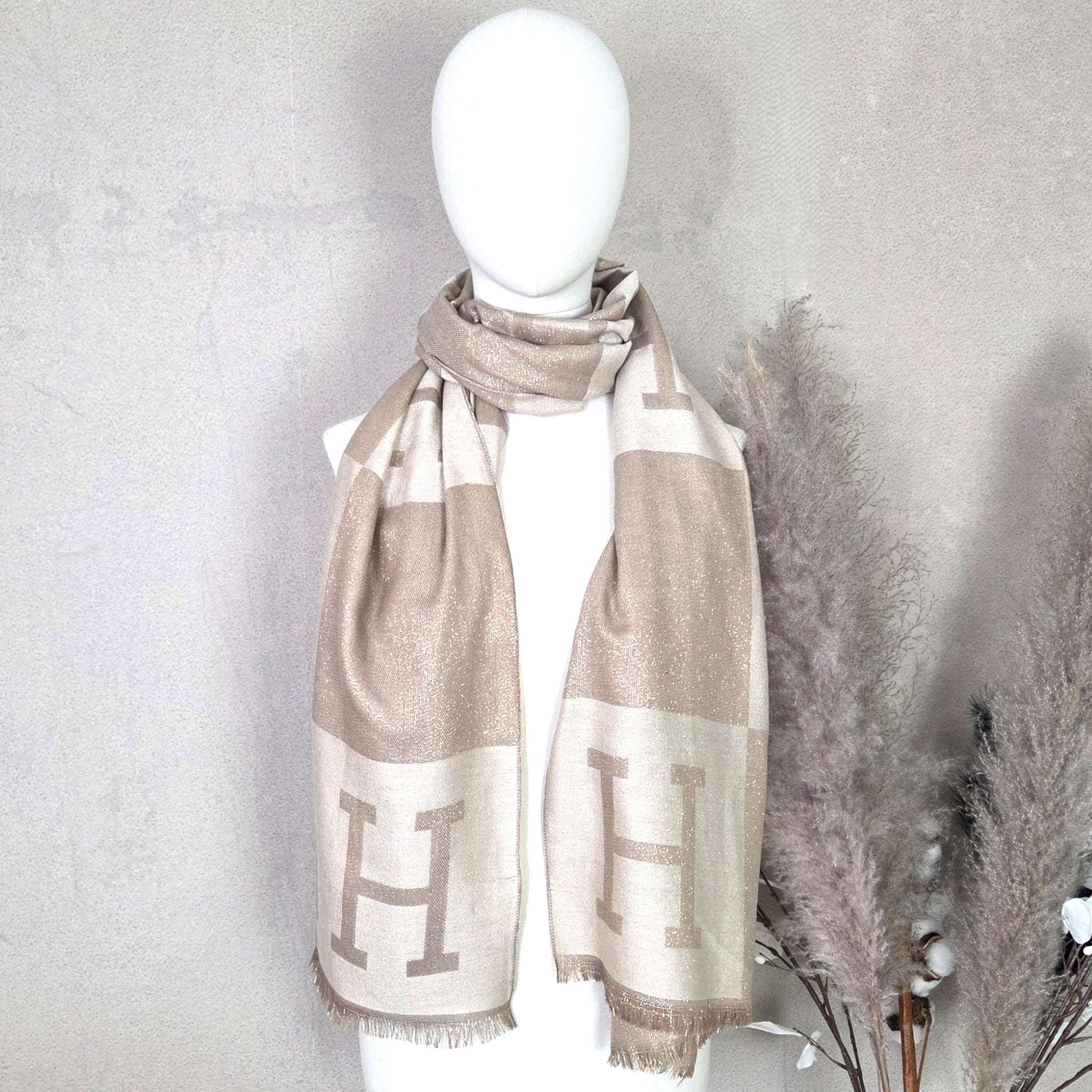 'Hermes' Inspired Metallic Scarf