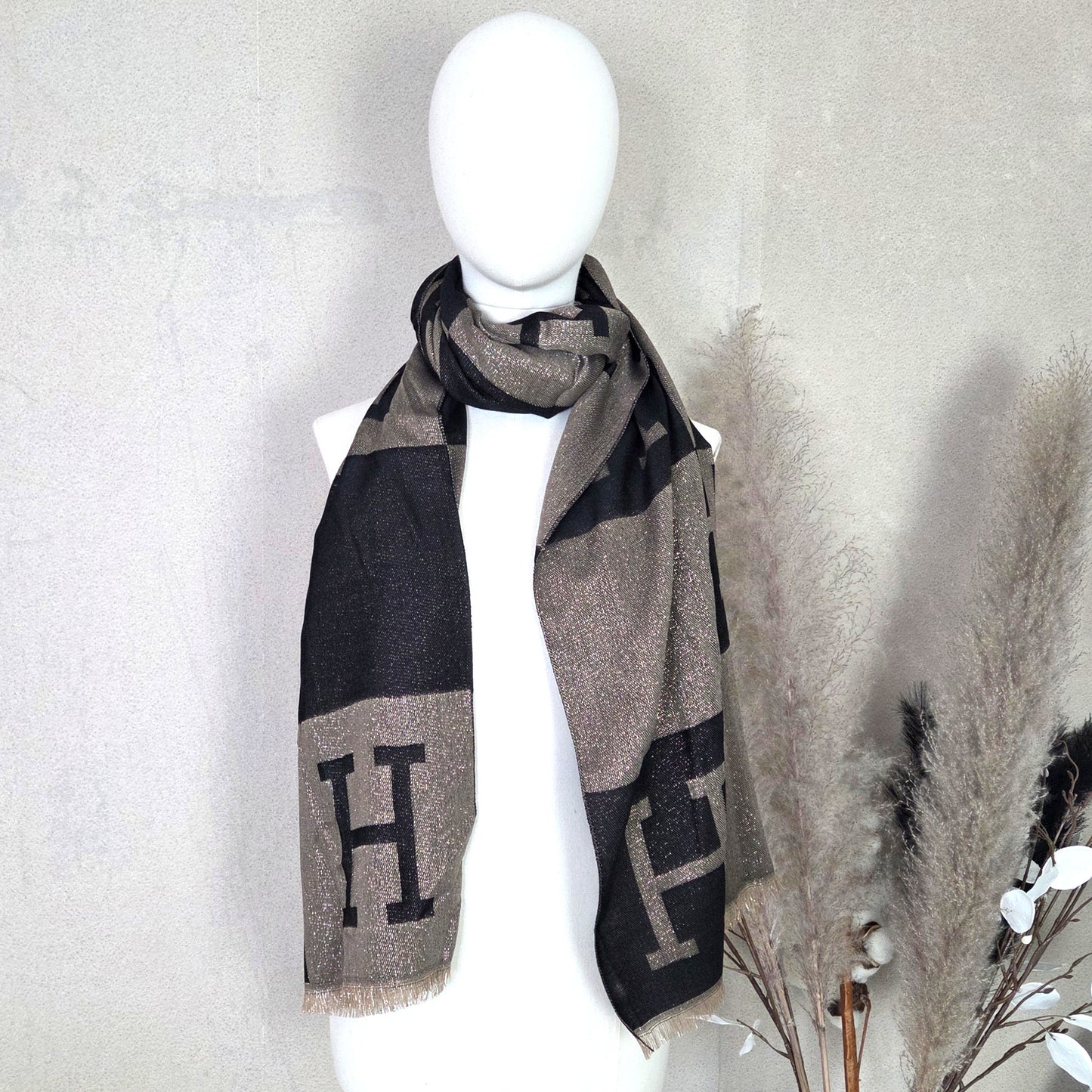 'Hermes' Inspired Metallic Scarf