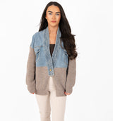 'Sophia' - Denim Knit Contrast Jacket