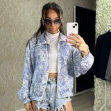 Satin Feel 'Paris' Print Bomber Jacket