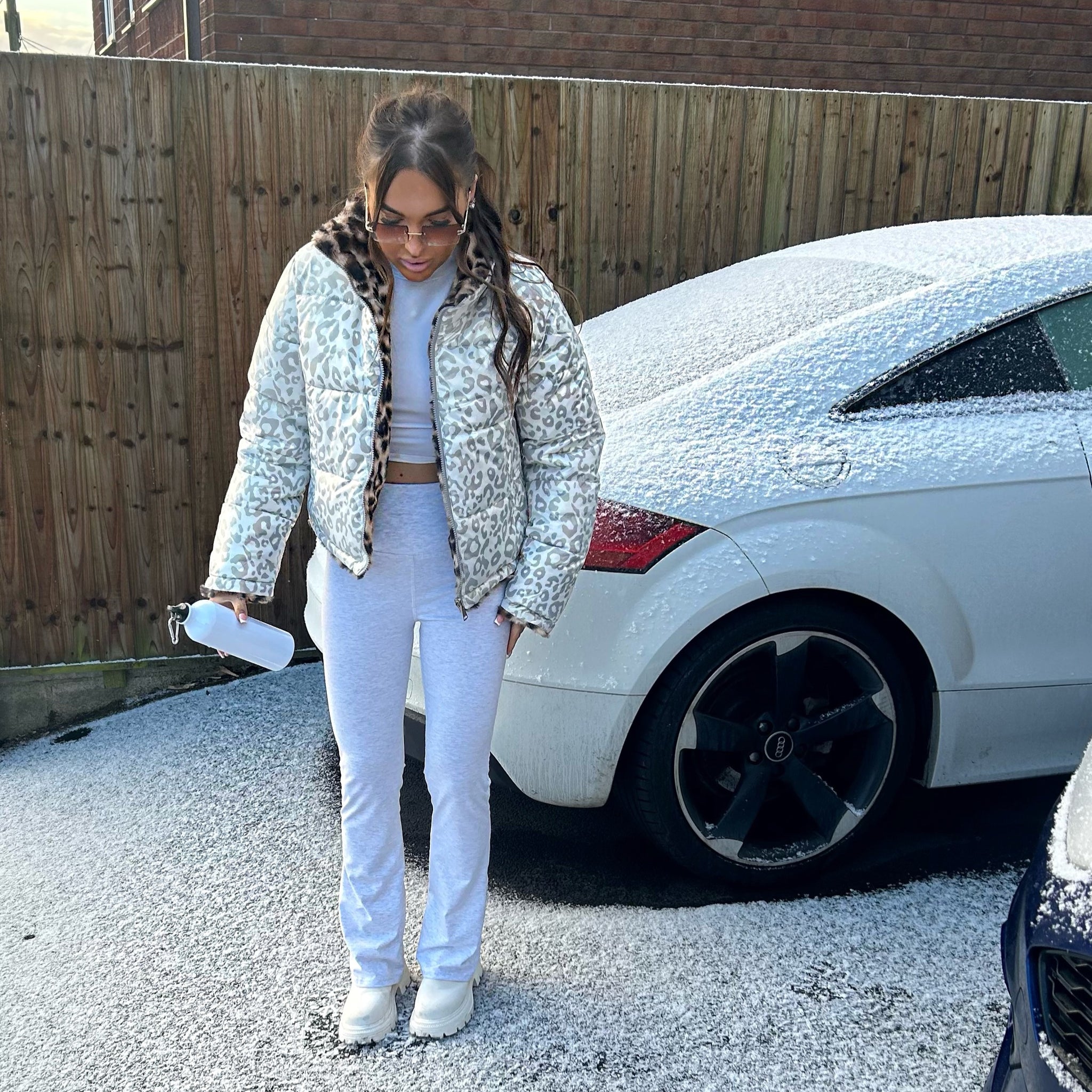 Leopard Metallic Or Fur Two In One Reversable Coat