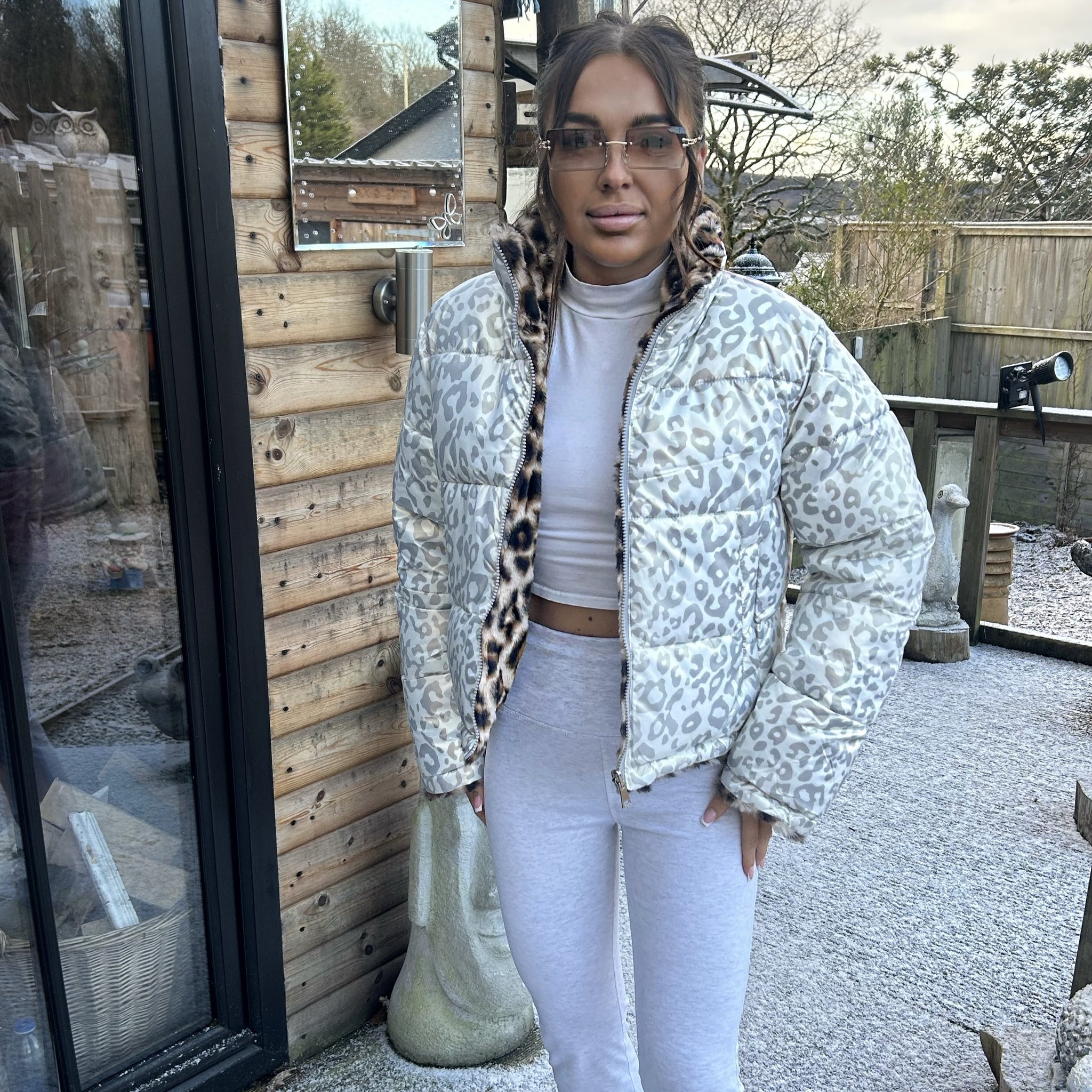 Leopard Metallic Or Fur Two In One Reversable Coat