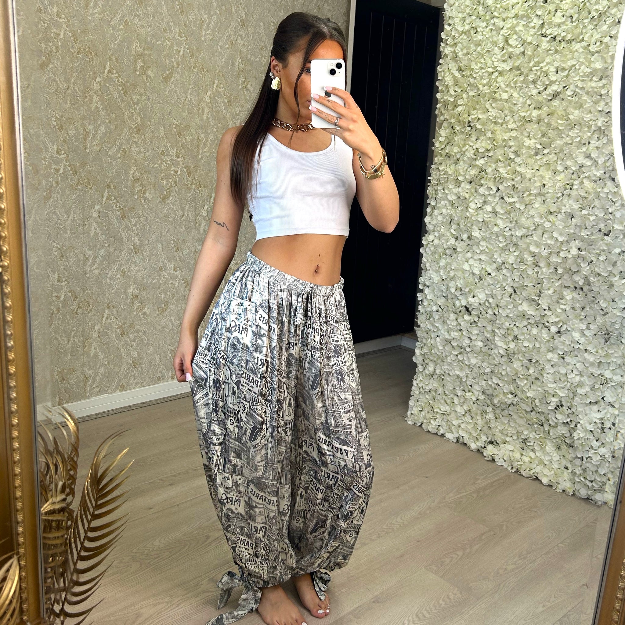 Paris Print Harem Trousers