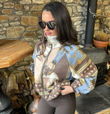 'Talia' - Equestrian Print Bomber Jacket
