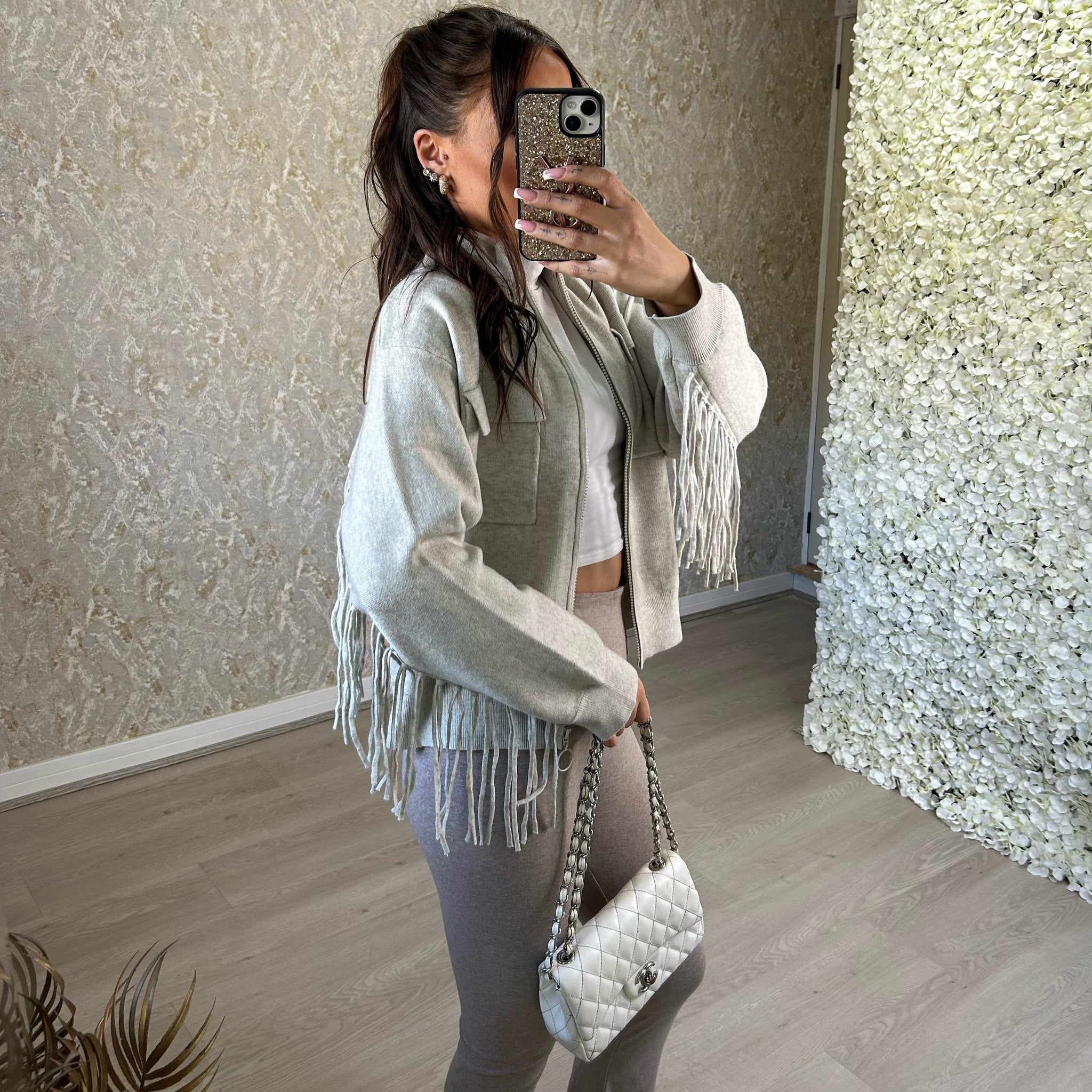 Premium Quality Tassel Jacket - Crystal Zip