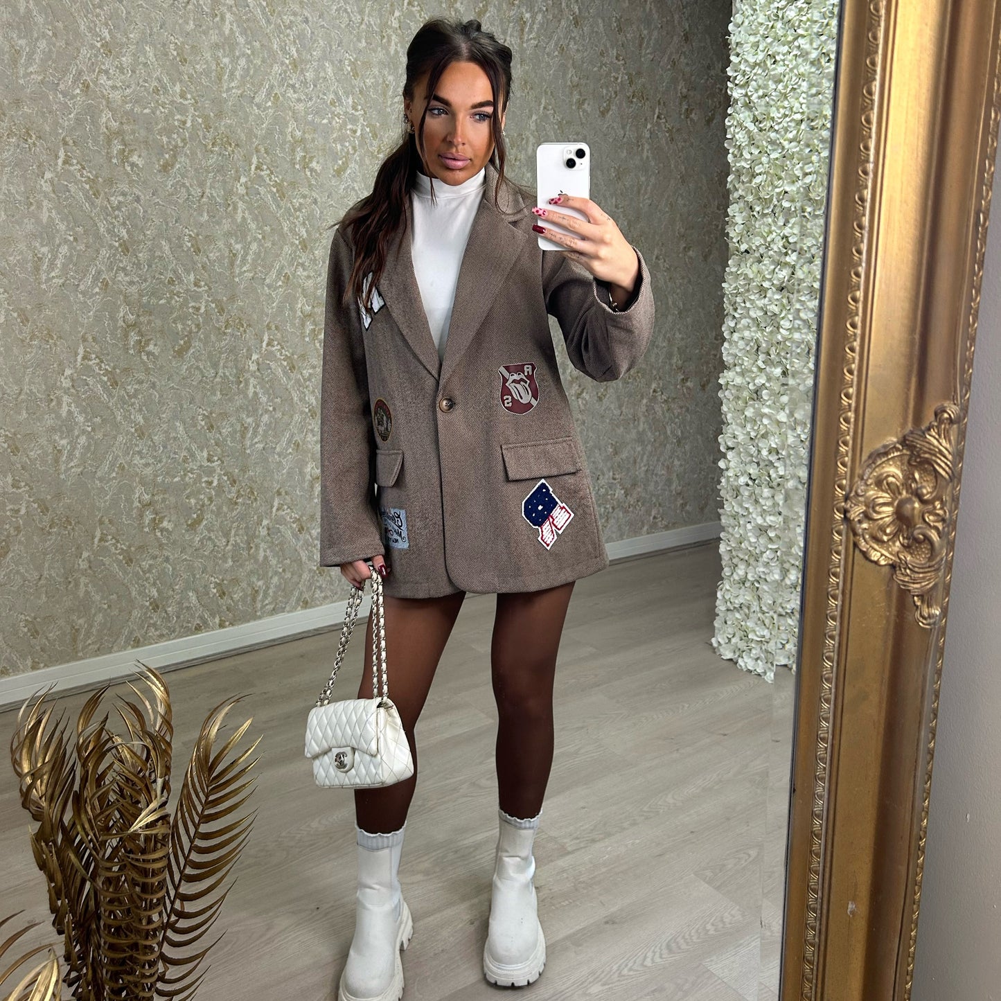 Varsity Blazer With Patch Work