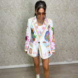 Tropical Print Blazer