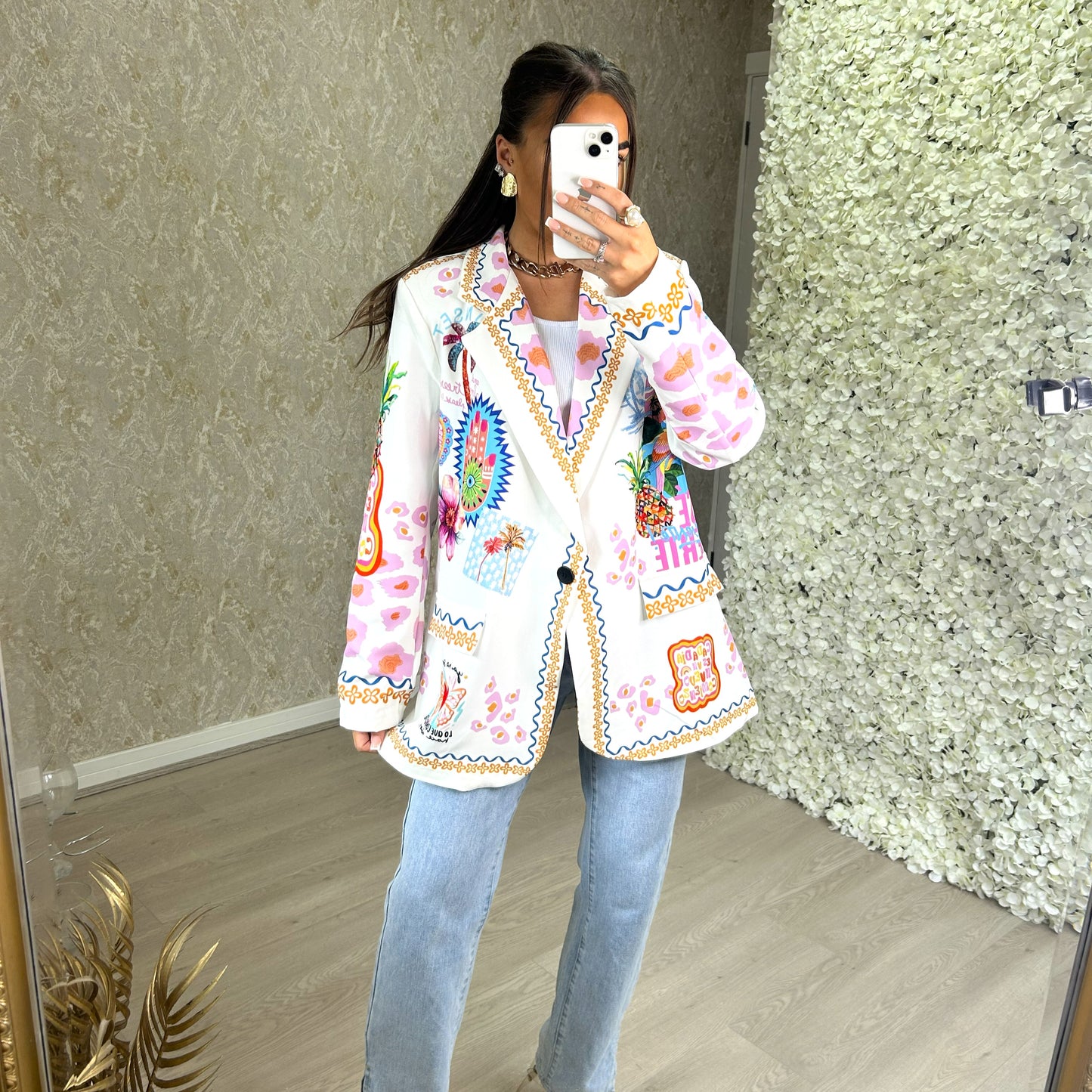 Tropical Print Blazer