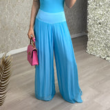 Straight Leg Silk Blend Trousers