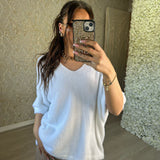 Faux Fur V-neck Top