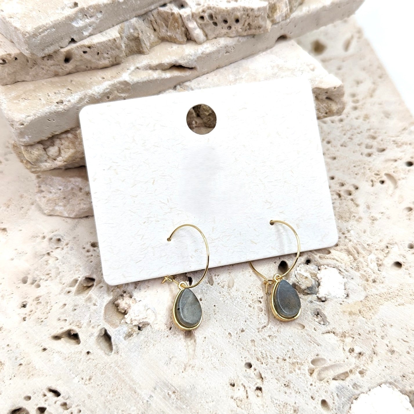 Fine Hoop Earrings Semi-Precious Earrings