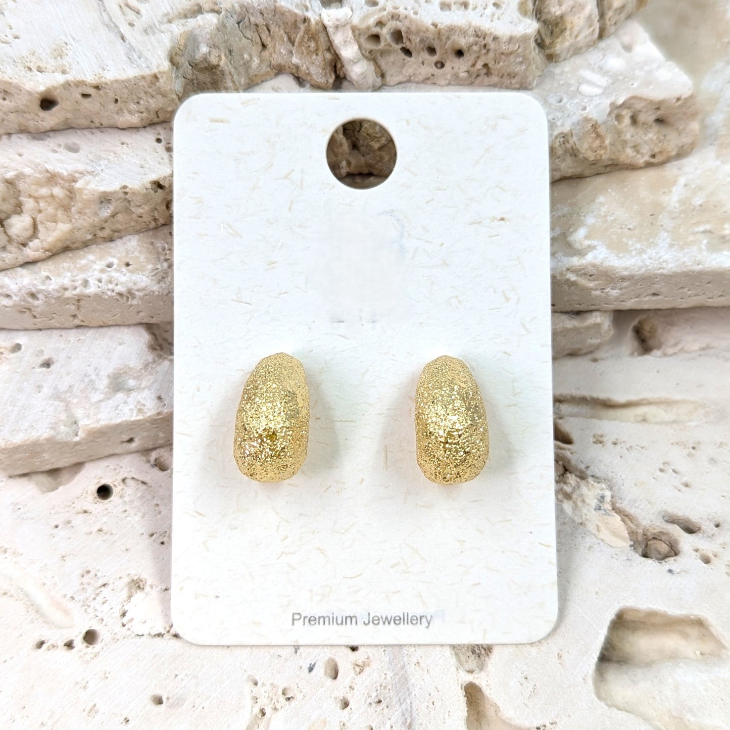 Textured Gold Curve Earrings