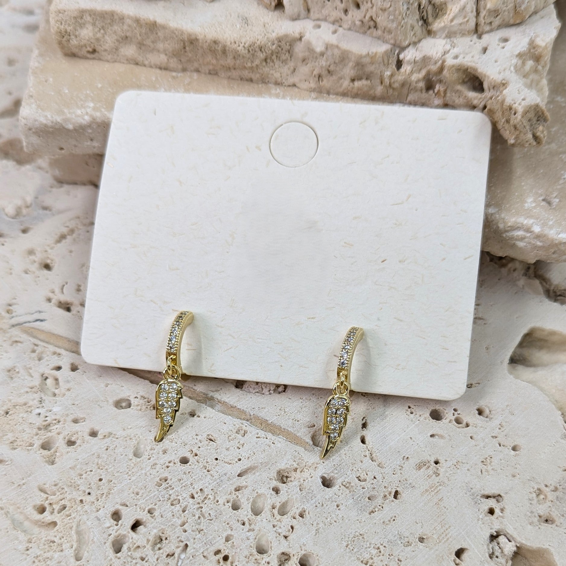 Angle Wing Drop Crystal Earrings