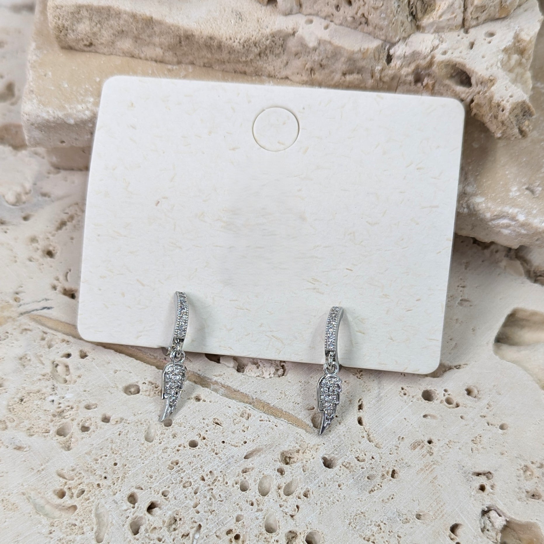 Angle Wing Drop Crystal Earrings