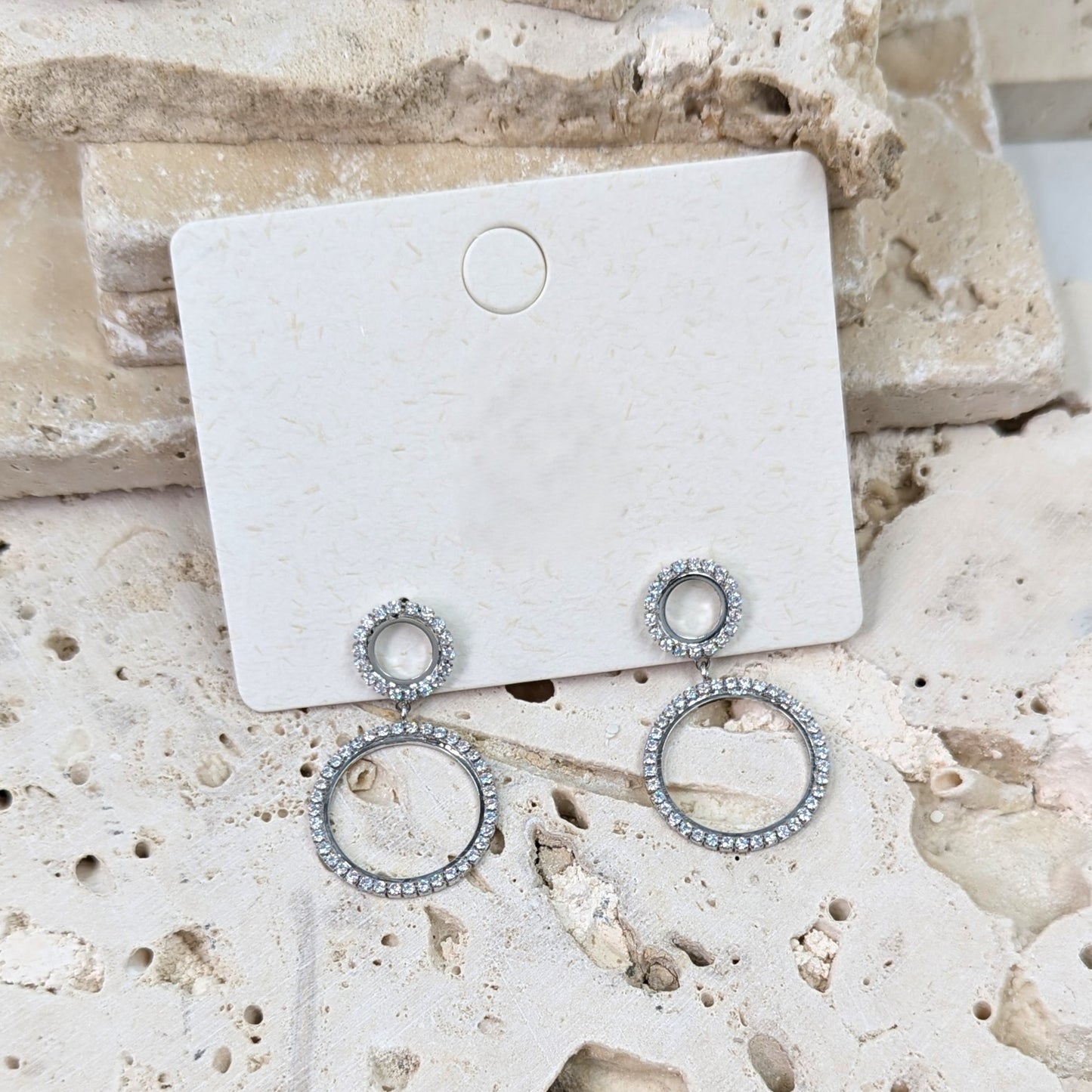 Double Crystal Hoop Earrings
