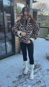 Leopard Metallic Or Fur Two In One Reversable Coat