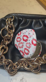 Red Lipstick Kisses Compact Mirror