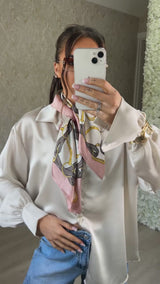 Pink Chain Neck Scarf