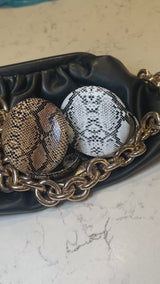 Snake Print Compact Mirror