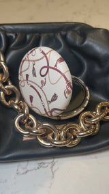 Beige Chain Compact Mirror