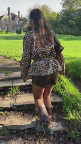 'Bella' - Leopard Print Tie Waist Jacket