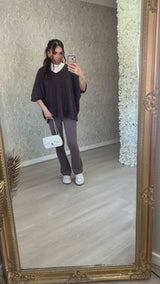 Faux Fur V-neck Top