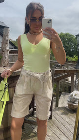 Golden Shimmer Belted Jorts