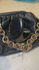 Black Glitter Compact Mirror