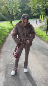 'Bianca' - Luxe Reversible Tie Waist Faux Fur Coat