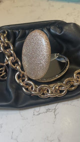 Gold Glitter Compact Mirror