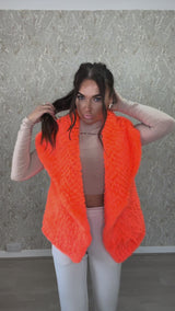 Neon Orange Faux Fur Gilet