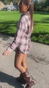 'Blair' - Tie-Back Check Shirt