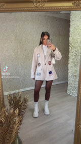 Varsity Blazer With Patch Work