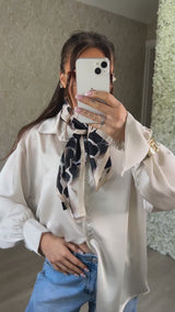 Cracked Print Silky Neck Scarf