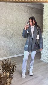 Varsity Blazer With Patch Work